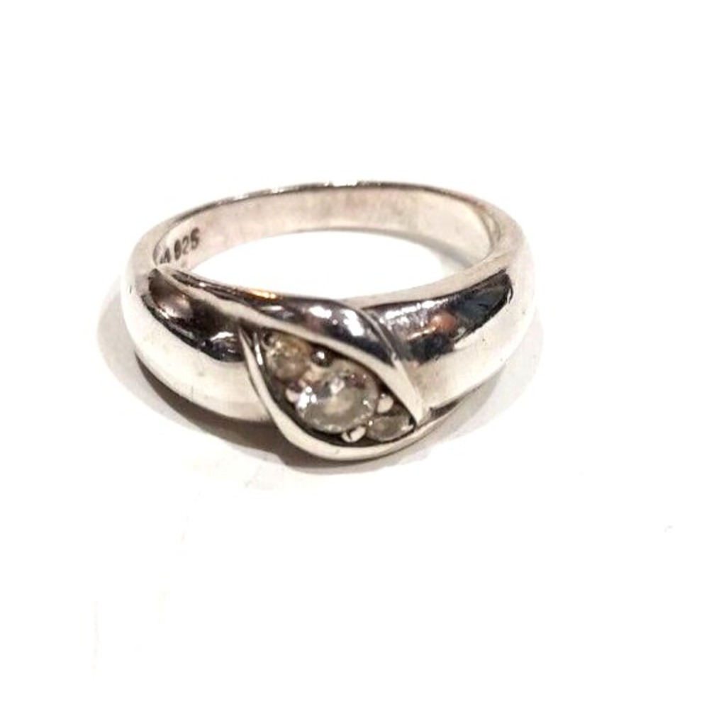 Ring  SZ 9 Diamonique Sterling Silver CZ Sweet and Simple